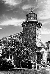 Stonington Harbor Lighthouse Museum in Connecticut BW